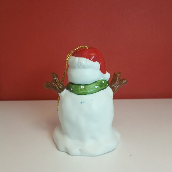 Vintage Porcelain Snowman Bell Ornament Christmas Around the World Taiwan 80s - Picture 2 of 4